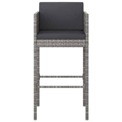 5-dijelni vrtni barski set od poliratana s jastucima sivi - Siva 80 x 80 x 110 cm 4 Cijena