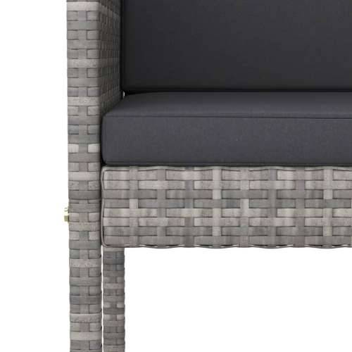5-dijelni vrtni barski set od poliratana s jastucima sivi - Siva 80 x 80 x 110 cm 4 Cijena