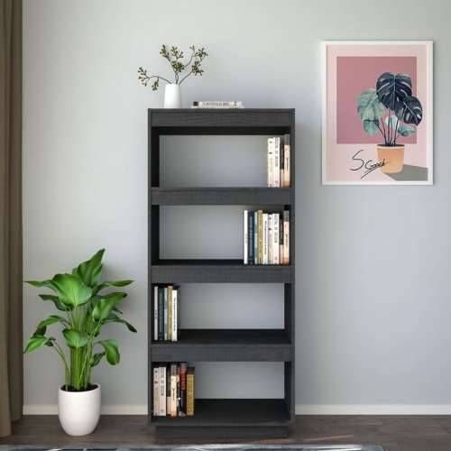Ormarić za knjige / pregrada sivi 60x35x135 cm od borovine - Siva 1 135 cm 60 cm Cijena