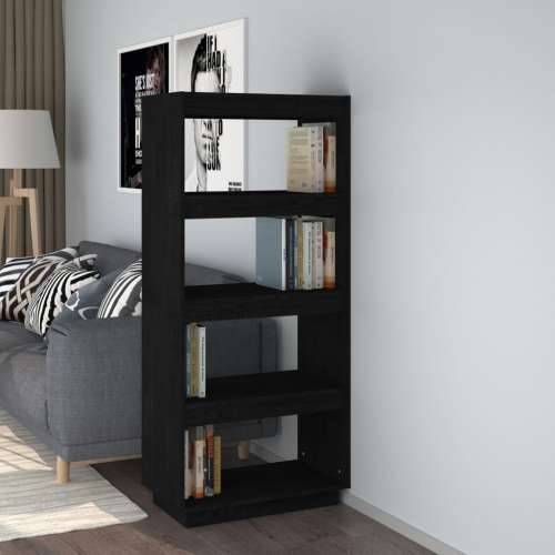 Ormarić za knjige / pregrada crni 60x35x135 cm od borovine - Crna 1 135 cm 60 cm Cijena