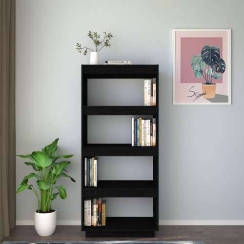Ormarić za knjige / pregrada crni 60x35x135 cm od borovine - Crna 1 135 cm 60 cm Cijena