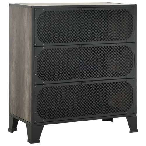 Ormarići za pohranu 2 kom sivi 72x36x82 cm od metala i MDF-a - Siva 2 1 Cijena