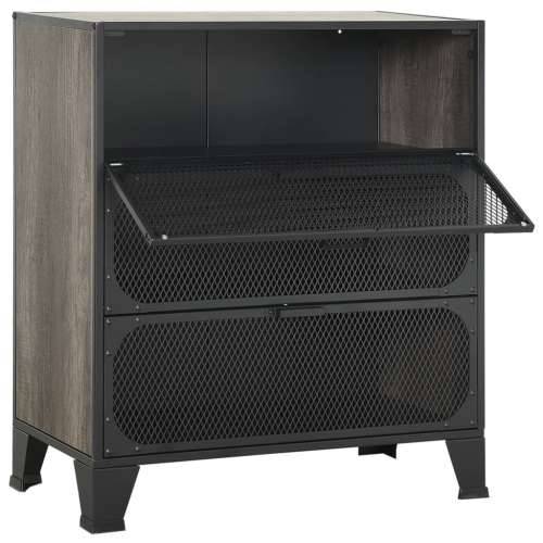 Ormarići za pohranu 2 kom sivi 72x36x82 cm od metala i MDF-a - Siva 2 1 Cijena