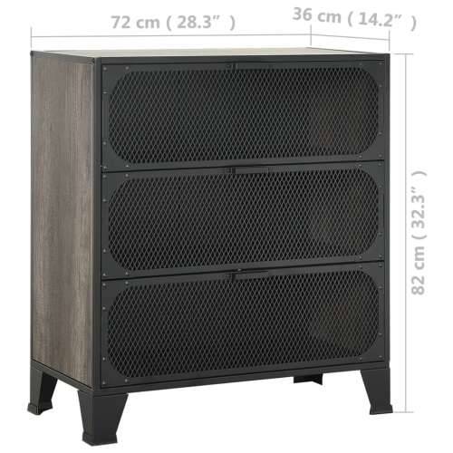 Ormarići za pohranu 2 kom sivi 72x36x82 cm od metala i MDF-a - Siva 2 1 Cijena