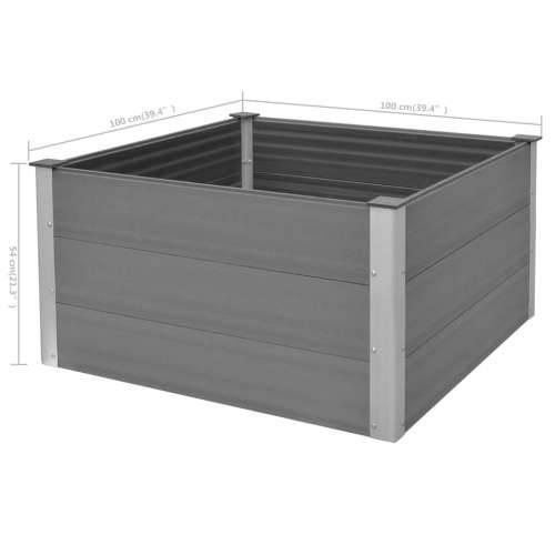 Vrtna Posuda za Sadnju WPC 100x100x54 cm Siva - Siva 100 x 100 x 54 cm 1 Cijena