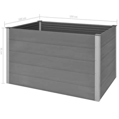 Vrtna Posuda za Sadnju WPC 150x100x91 cm Siva - Siva 150 x 100 x 91 cm 1 Cijena