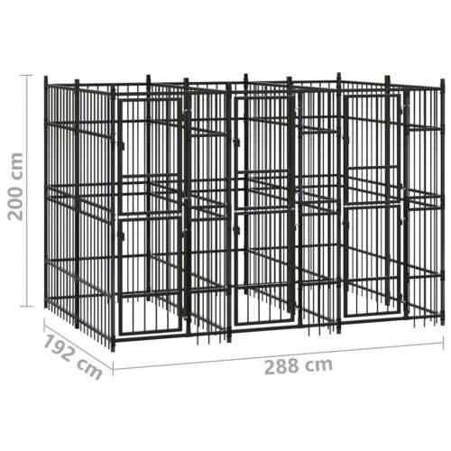 Vanjski kavez za pse čelični 5,53 m² Cijena