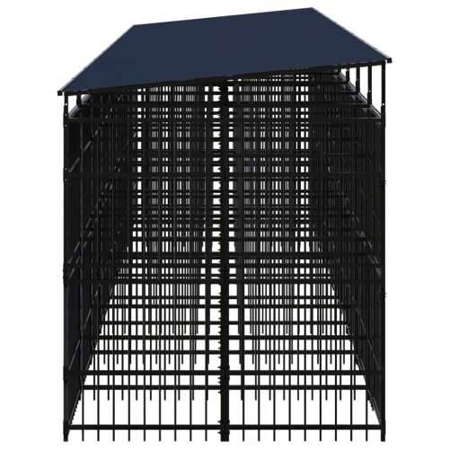 Vanjski kavez za pse s krovom čelični 16,59 m² - 864 x 192 x 200 cm 1 S krovom Cijena