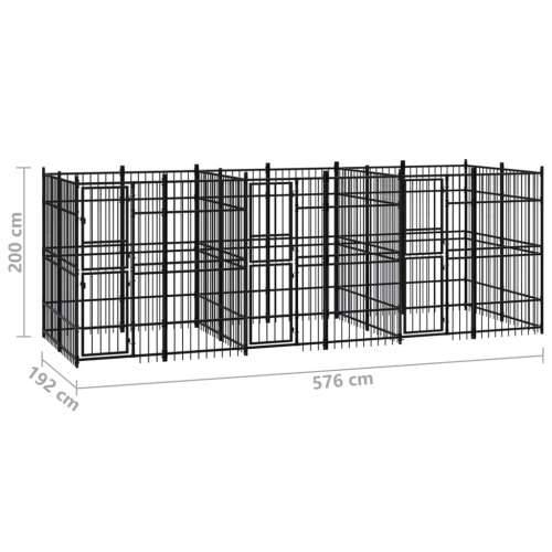 Vanjski kavez za pse čelični 11,06 m² Cijena