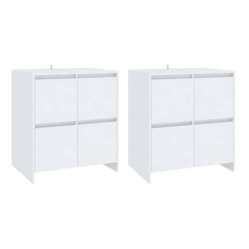 Komode 2 kom bijele 70 x 41 x 75 cm konstruirano drvo - Bijela 1 Cijena
