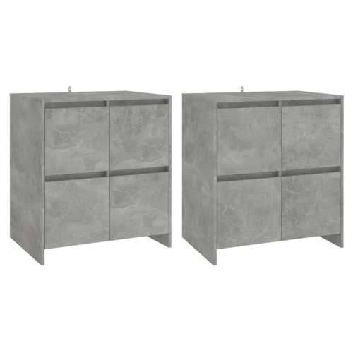 Komode 2 kom siva boja betona 70 x 41 x 75 cm konstruirano drvo - Beton siva 1 Cijena