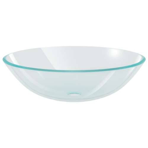 Lavabo - Umivaonik sa slavinom i odvodom od kaljenog stakla prozirni - *Transparent*an Srebrna slavina Cijena