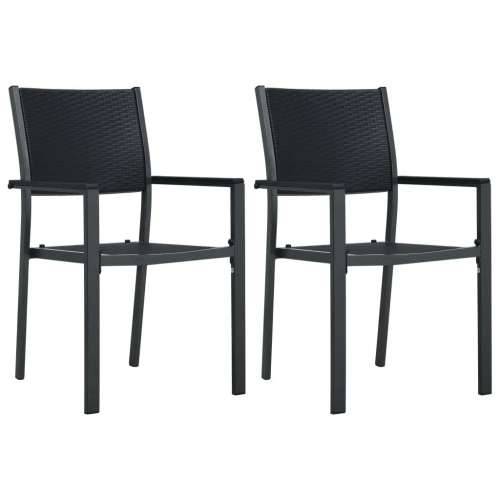 Vrtna garnitura - 3-dijelni vrtni blagovaonski set crni - Crna Dužina stola 80 cm 2 Cijena