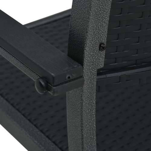 Vrtna garnitura - 3-dijelni vrtni blagovaonski set crni - Crna Dužina stola 80 cm 2 Cijena