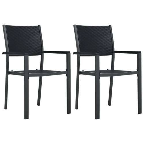 Vrtna garnitura - 3-dijelni vrtni blagovaonski set crni - Crna Dužina stola 80 cm 2 Cijena