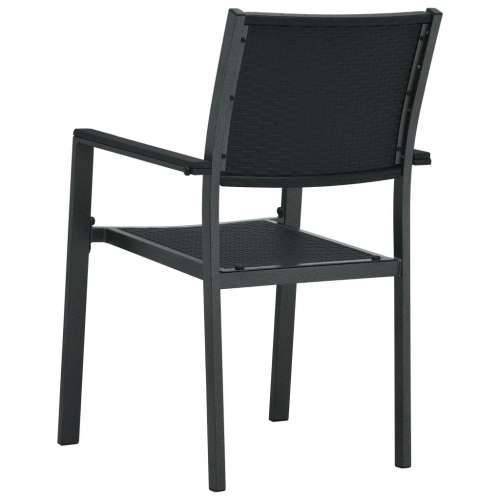 Vrtna garnitura - 3-dijelni vrtni blagovaonski set crni - Crna Dužina stola 80 cm 2 Cijena