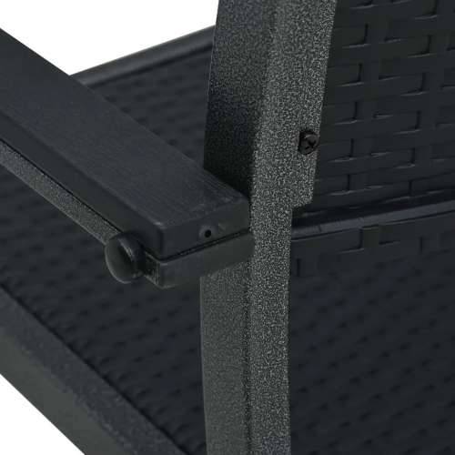 Vrtna garnitura - 3-dijelni vrtni blagovaonski set crni - Crna Dužina stola 80 cm 2 Cijena