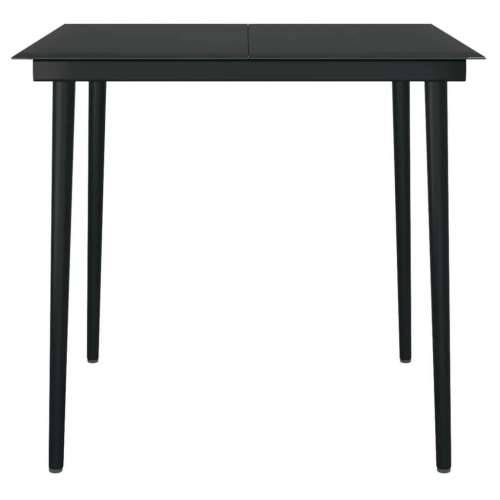 Vrtna garnitura - 3-dijelni vrtni blagovaonski set crni - Crna Dužina stola 80 cm 2 Cijena