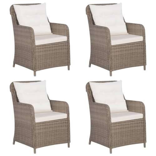 Vrtna garnitura - 5-dijelni vrtni blagovaonski set smeđi - Smeđa Dužina stola 140 cm 4 Cijena