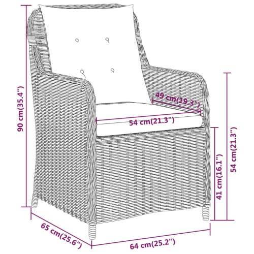Vrtna garnitura - 5-dijelni vrtni blagovaonski set smeđi - Smeđa Dužina stola 140 cm 4 Cijena