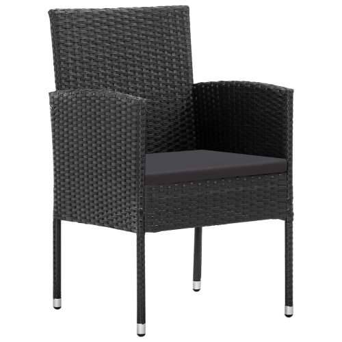 Vrtna garnitura - 5-dijelni vrtni blagovaonski set crni - Crna i siva Dužina stola 80 cm 4 Cijena