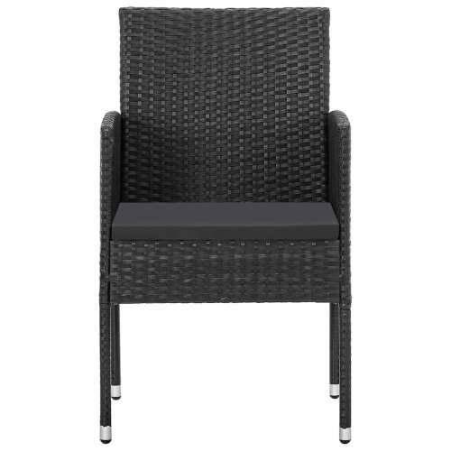 Vrtna garnitura - 5-dijelni vrtni blagovaonski set crni - Crna i siva Dužina stola 80 cm 4 Cijena