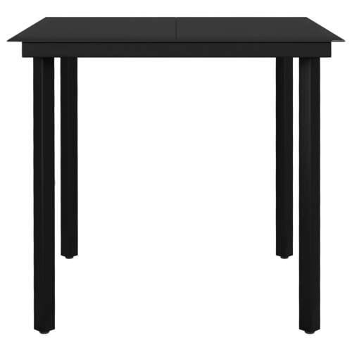 Vrtna garnitura - 5-dijelni vrtni blagovaonski set crni - Crna i siva Dužina stola 80 cm 4 Cijena