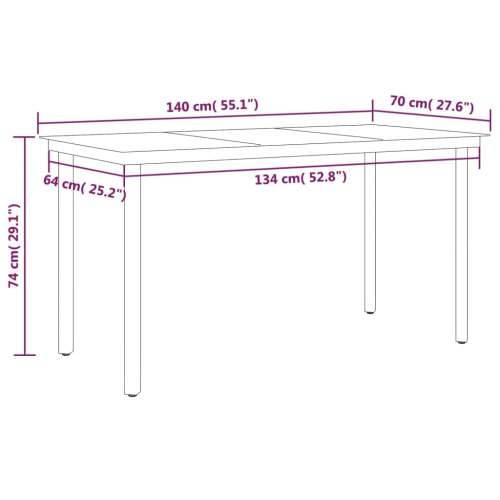 Vrtna garnitura - 5-dijelni vrtni blagovaonski set crni - Crna i siva Dužina stola 140 cm 4 Cijena