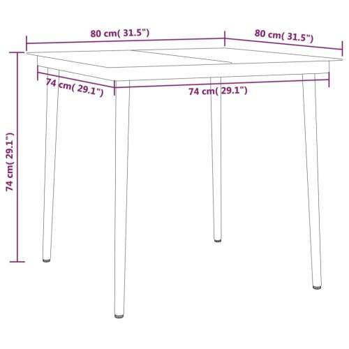 Vrtna garnitura - 5-dijelni vrtni blagovaonski set crni - Crna Dužina stola 80 cm 4 Cijena