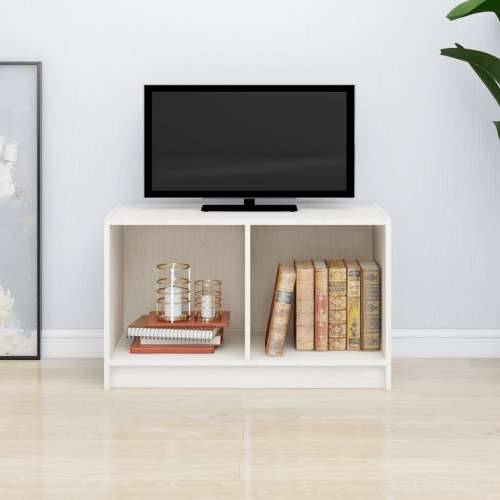 TV ormarić bijeli 70 x 33 x 42 cm od masivne borovine - Bijela 1 Cijena
