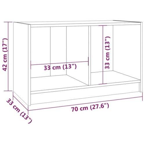 TV ormarić bijeli 70 x 33 x 42 cm od masivne borovine - Bijela 1 Cijena