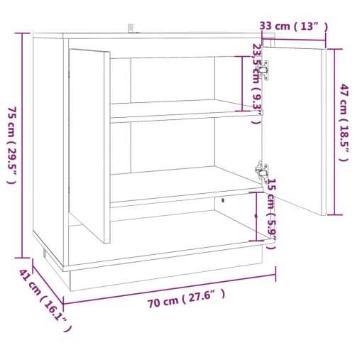 Komoda boja dimljenog hrasta 70x41x75 cm od konstruiranog drva - Dimljeni hrast 1 Cijena