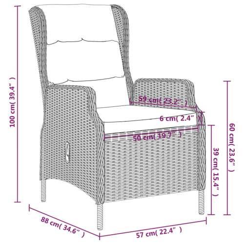 Vrtna garnitura - 3-dijelni vrtni blagovaonski set tamnosivi - Tamno siva Dužina stola 80 cm 2 Cijena