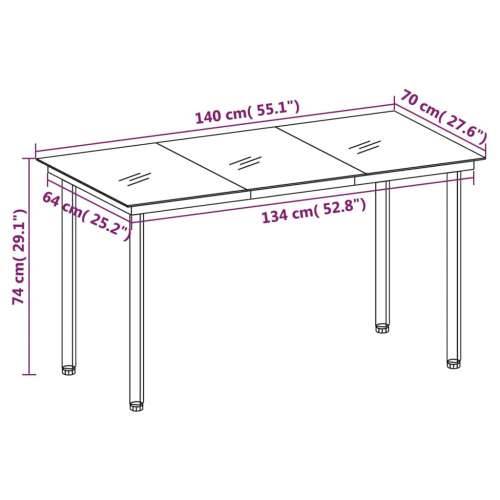 Vrtna garnitura - 5-dijelni vrtni blagovaonski set tamnosivi - Tamno siva Dužina stola 140 cm 4 Cijena