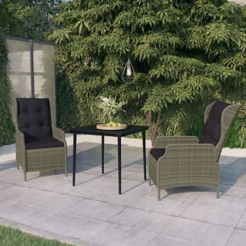 Vrtna garnitura - 3-dijelni vrtni blagovaonski set smeđi - Smeđa Dužina stola 80 cm 2 Cijena