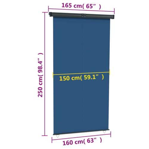 Balkonska bočna tenda 165 x 250 cm plava Cijena