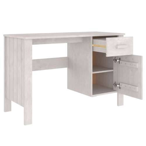 Radni stol HAMAR bijeli 113 x 50 x 75 cm od masivne borovine Cijena