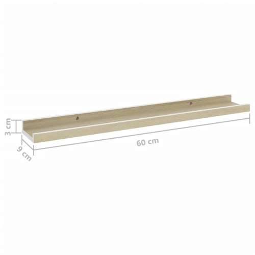 Zidne police 4 kom bijele i boja hrasta sonome 60 x 9 x 3 cm - Bijela i boja hrasta sonome 60 x 9 x 3 cm 4 1 Cijena