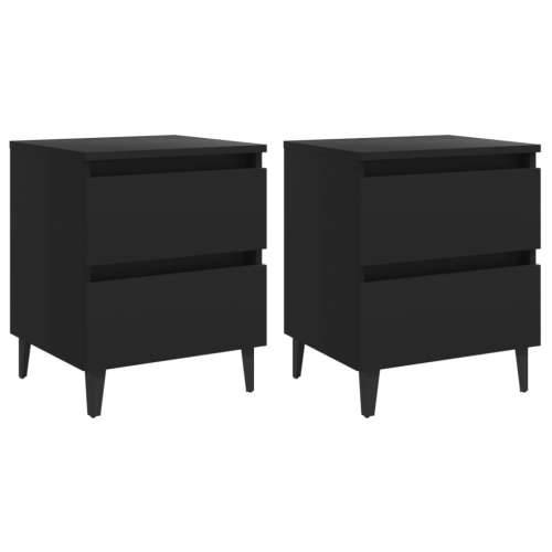 Noćni ormarići 2 kom crni 40 x 35 x 50 cm od konstruiranog drva - Crna 2 Cijena