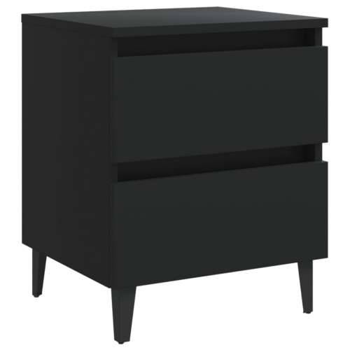 Noćni ormarići 2 kom crni 40 x 35 x 50 cm od konstruiranog drva - Crna 2 Cijena