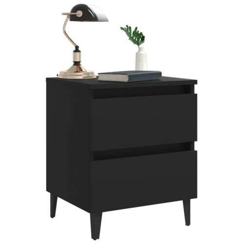 Noćni ormarići 2 kom crni 40 x 35 x 50 cm od konstruiranog drva - Crna 2 Cijena