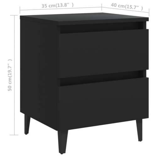 Noćni ormarići 2 kom crni 40 x 35 x 50 cm od konstruiranog drva - Crna 2 Cijena