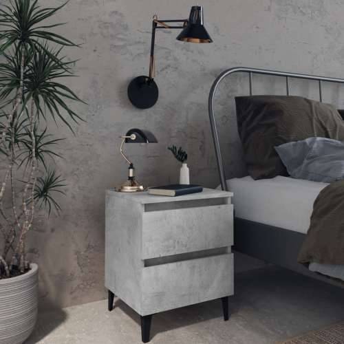 Noćni ormarići 2 kom boja betona 40x35x50 cm konstruirano drvo - Beton siva 2 Cijena