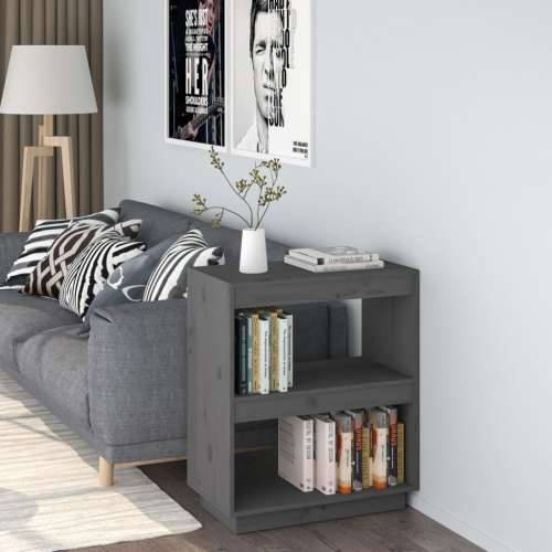 Ormarić za knjige Siva 60x35x71 cm od masivne borovine - Siva 1 71 cm 60 cm Cijena