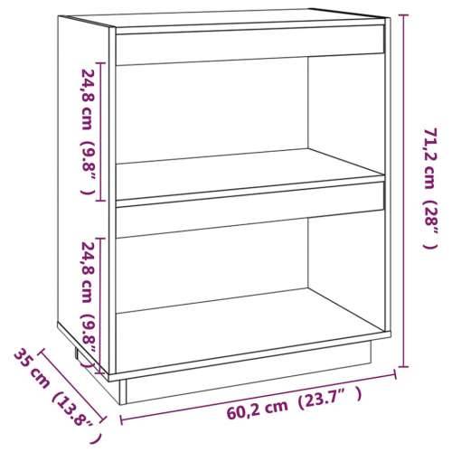 Ormarić za knjige Siva 60x35x71 cm od masivne borovine - Siva 1 71 cm 60 cm Cijena