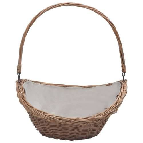 286987 Firewood Basket with Handle 57x46,5x52 cm Brown Willow Cijena