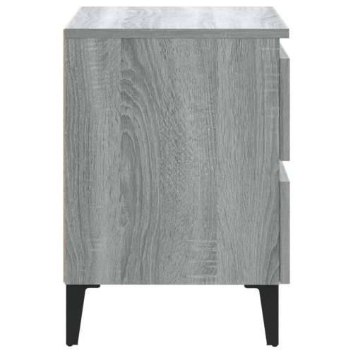 Noćni ormarići s metalnim nogama 2 kom sivi hrast 40x35x50 cm - Sivi hrast sonoma 2 Cijena