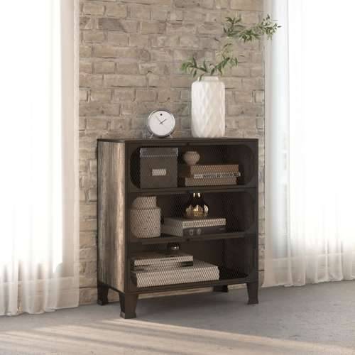 Ormarić za pohranu sivi 72 x 36 x 82 cm od metala i MDF-a - Siva 1 Cijena
