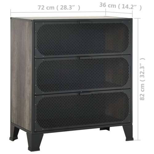 Ormarić za pohranu sivi 72 x 36 x 82 cm od metala i MDF-a - Siva 1 Cijena