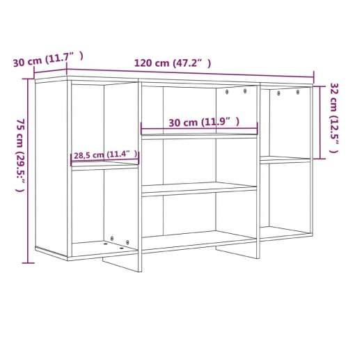 Komoda siva boja betona 120 x 30 x 75 cm od konstruiranog drva - Beton siva 1 Cijena